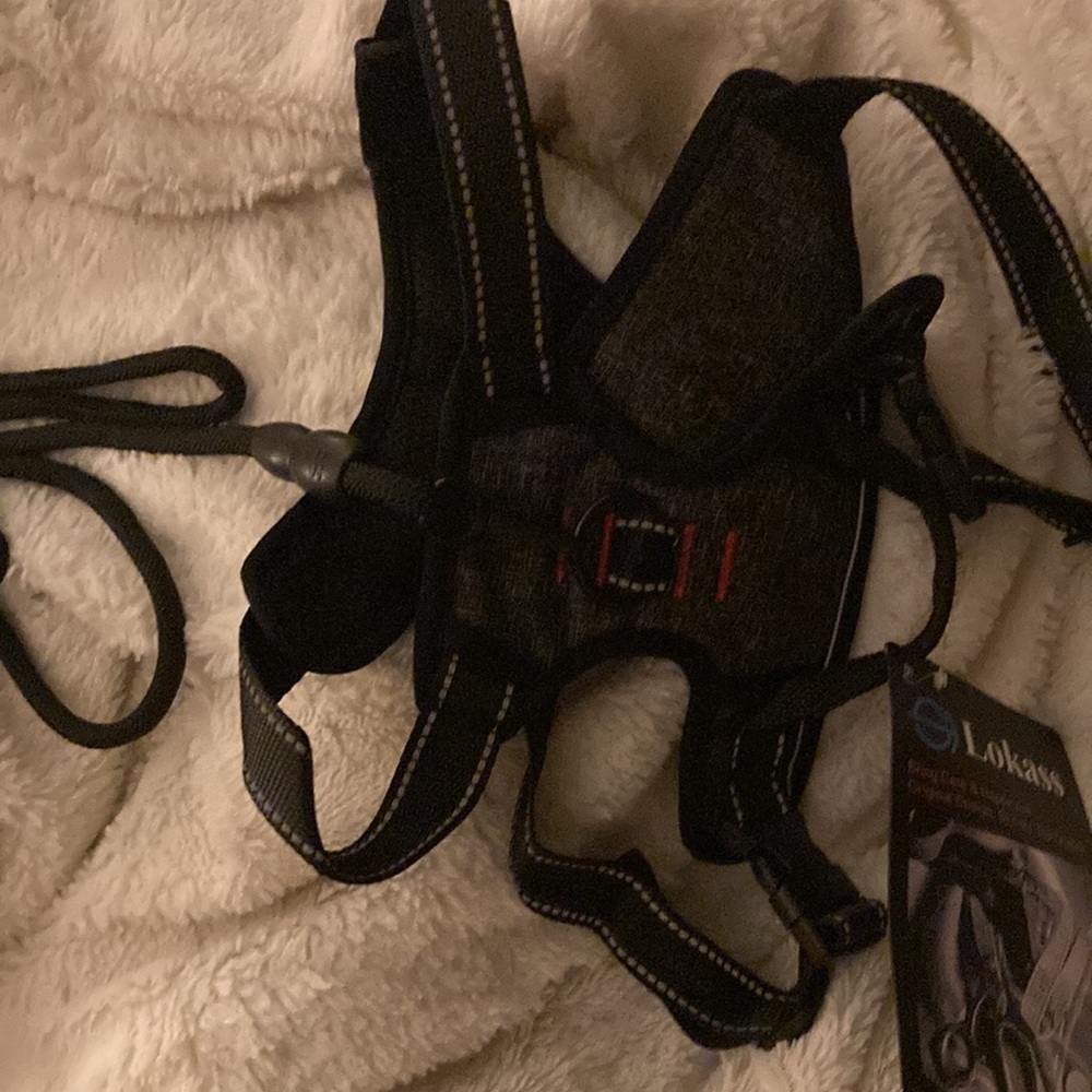 Lokass Suppets no pull dog harness 14” chest girth 18”-21” black and dark grey